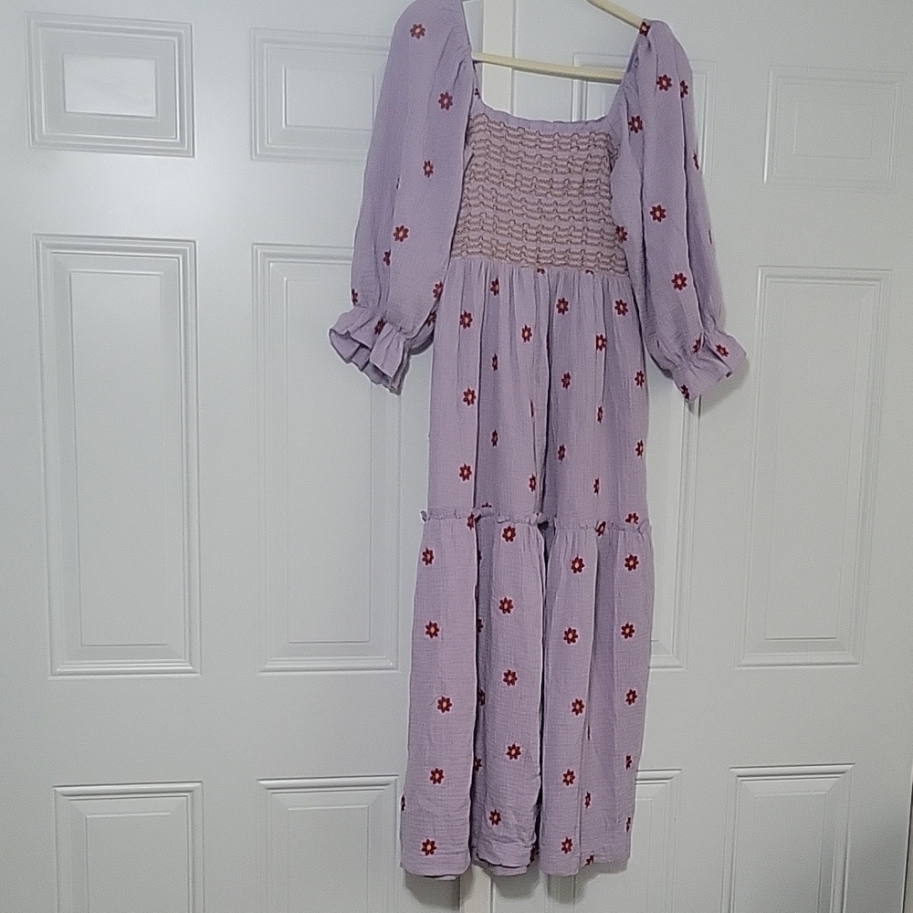 NWOT Bohemian Lavender Ruffled Bishop Sleeve Maxi Dress